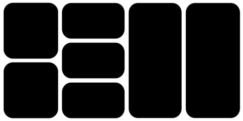 Template photo collage 7 pictures blank for moodboard, album, bendo graphic design