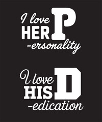 Valentine Couple Love Typography