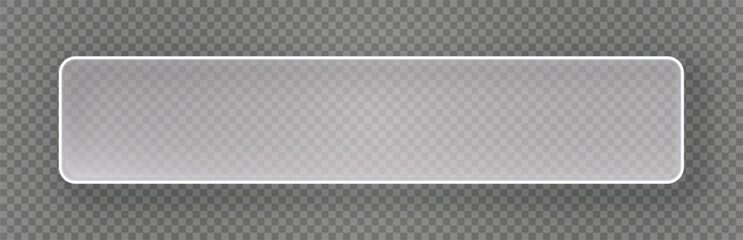 Glassmorphism rectangle bar shape UI design element isolated on transparent background. Frosted glass shapes for web, app, banner, social media, design projects