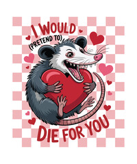 Cute Sarcastic Valentine Animal Illustration