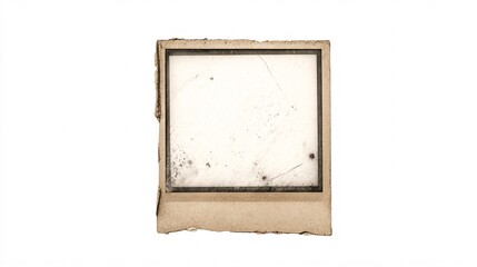Vintage Blank Instant Photo Frame with White Space and Aged Texture