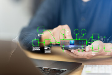 Intelligent virtual assistant system manages mobile workflow via artificial innovation technology using voice speech recognition communication sound interface conversation