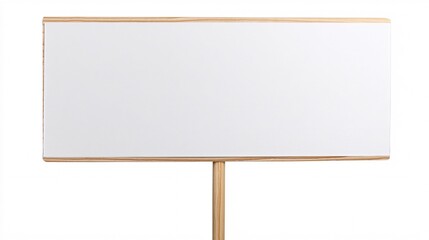 Blank white protest sign held on wooden stick isolated on white