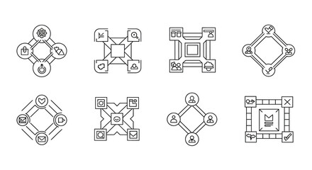 Fototapeta premium Complex geometric shapes with symbols Vector