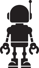 Android robot futuristic helper house assistant silhouette, robot silhouette, retro robot icon