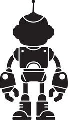 Android robot futuristic helper house assistant silhouette, robot silhouette, retro robot icon