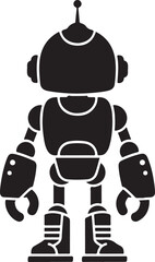 Android robot futuristic helper house assistant silhouette, robot silhouette, retro robot icon