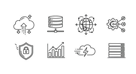Cloud computing and data management icons Vector