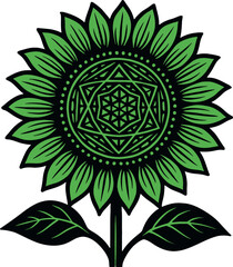 Sunflower Mandala Vector Flower Sacred Geometry