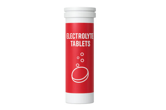 Electrolyte tablets effervescent supplements packaging on transparent background