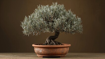 Bonsai Tree Symbolizing Patience and Harmony, nature art, minimal interior decor