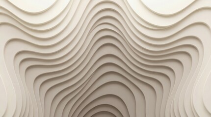Seamless architectural wall pattern with terraced curved layers, stepped organic geometry