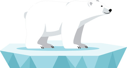 Polar bear vector illustration showing arctic wildlife animal standing on ice floe climate and nature concept © MdRazaul