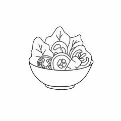 Mixed vegetable salad bowl vector