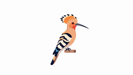 A colorful hoopoe bird with a distinctive crest sits on a branch © ganteng