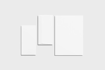 Blank envelope wit A4 paper for  mockup - 3D Rendering