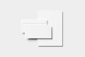 Fototapeta premium Blank envelope wit A4 paper for mockup - 3D Rendering
