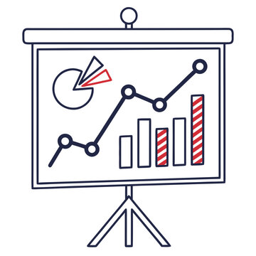 Business presentation with graphs