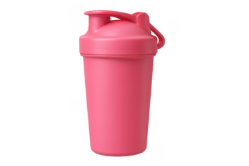 Pink fitness supplement shaker bottle for protein drinks