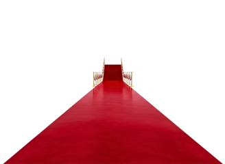 Red carpet leading to throne isolated on transparent background
