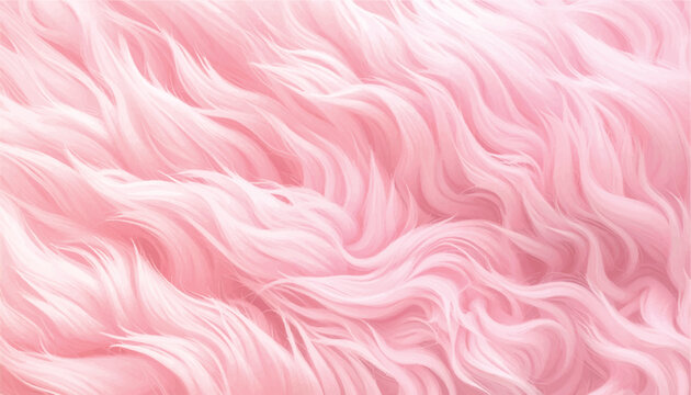 Pink faux fur texture background vector. Pink sheep fur natural sheepskin background in seamless vector style. Fluffy fur pattern for fashion, beauty branding, wallpapers, feminine luxury backgrounds.