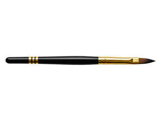 Fototapeta premium Paintbrush with gold ferrule isolated on transparent background