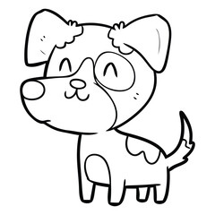 Fototapeta premium Cute Cartoon Puppy Outline – Adorable Happy Dog Line Art for Coloring Pages, Kids Illustrations, Stickers, and Cute Animal Designs
