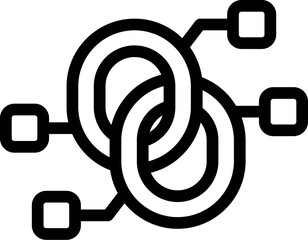 Interconnected rings represent a strong network, emphasizing collaboration and data flow in a visually appealing design