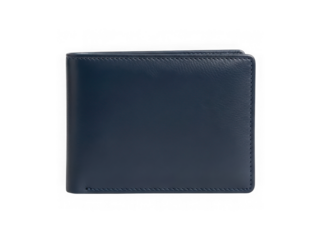 Black leather wallet isolated on transparent background
