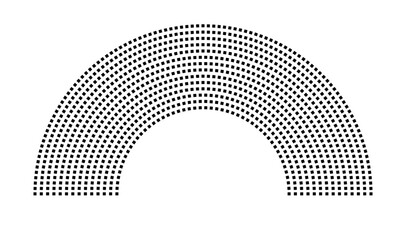 Hemicycle 1040 seats - 14 rows