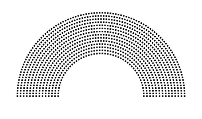 hemicycle 1042 seats - 14 rows - 180 degrees