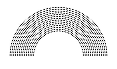 Hemicycle 1043 seats - 14 rows
