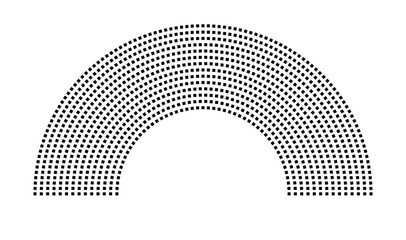 Hemicycle 1045 seats - 14 rows