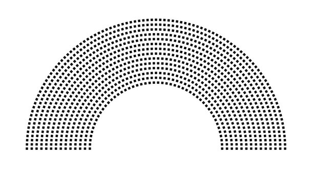 Hemicycle 1024 seats - 14 rows