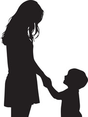 Mother holding child's hand