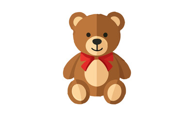 Obraz premium Cute brown teddy bear cartoon character smiling isolated on white background vector illustration