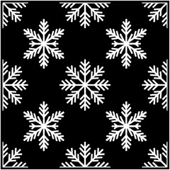 Bold Stamp Snowflakes Pattern.