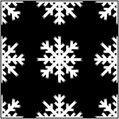 Bold Stamp Snowflakes Pattern.