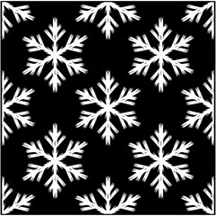 Bold Stamp Snowflakes Pattern.