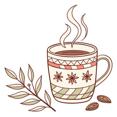 Warm mug of spiced coffee