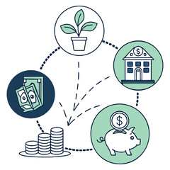 Financial growth and investment concept