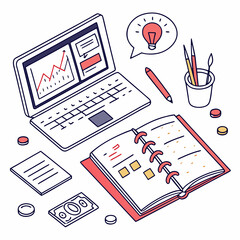 Workstation with digital and analog tools