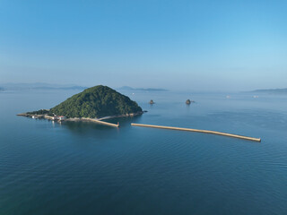 愛媛県松山市　早朝の鹿島の風景