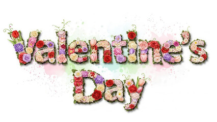 Floral Valentine Day Decoration with Love Message in Sugar Flowers