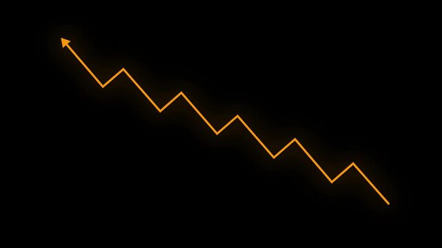 business graph rising up arrow icon isolated. increasing arrow animation icon arrow up trend concept.