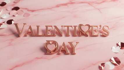 Gold Letter Decor Arrangement for Valentine Day Celebration Background