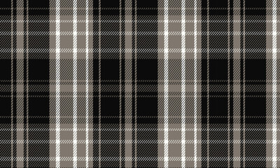 Seamless Gray Black Tartan Plaid Pattern for Fabric, Textile, Wallpaper, Background