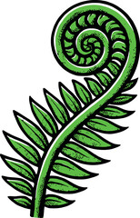 Fern Vector Plant Botanical Nature Spiral Leaf Art