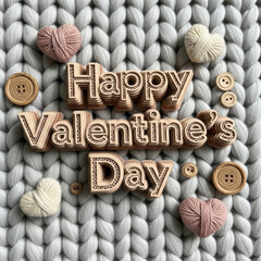 Wooden Decor and Buttons Arrangement for Valentine Day Celebration