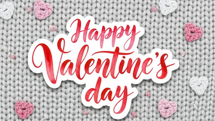 Handmade Valentine Day Greeting Card with Text and Decorative Flowers